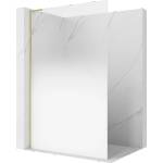 Mexen Kioto L душ кабина Walk-in 100 x 200 cm, омбре бяла 8 mm, златна четкана (800-100-103-55-86)