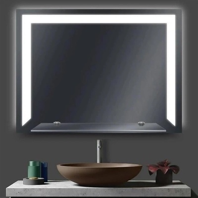 Lidiya Mirror Огледало за баня LED осветление Void Lume, ел. отопление, рафт, 700×600mm