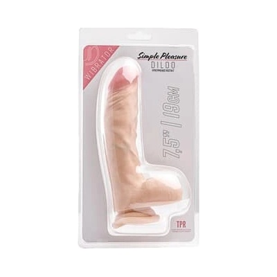 Simple Pleasure dildo so zabudovaným chrbticovým jadrom z cyberskinu telová farba 21 cm