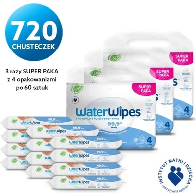 WATERWIPES 100% BIO odbouratené ubrousky 12 x 60 ks – Zboží Dáma