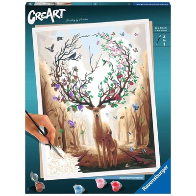 Ravensburger Комплект за рисуване по номера Ravensburger CreArt - Великолепен елен (20273)