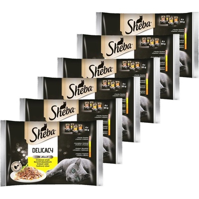 Sheba Delicacy Пилешки асортимент консерви 6 x (4 x 85 г)