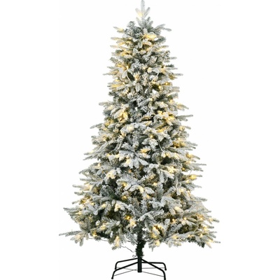 HOMCOM Umělý vánoční stromek s osvětlením 180 cm zelený