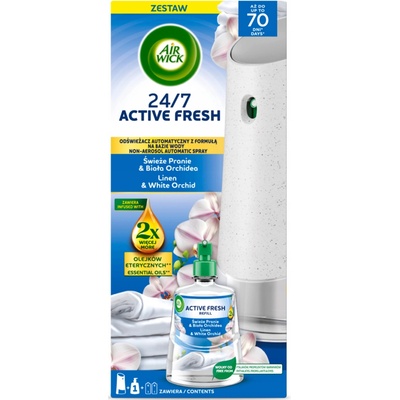Air wick Active Fresh automatický difuzér a náplň na vodní bázi Kvetoucí frézie a eukalyptus 228 ml
