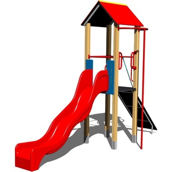 Playground System sestava se skluzavkou a šplh tyčí 4U138D15