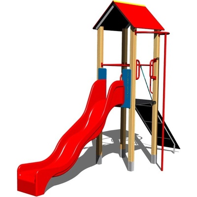 Playground System sestava se skluzavkou a šplh tyčí 4U138D15