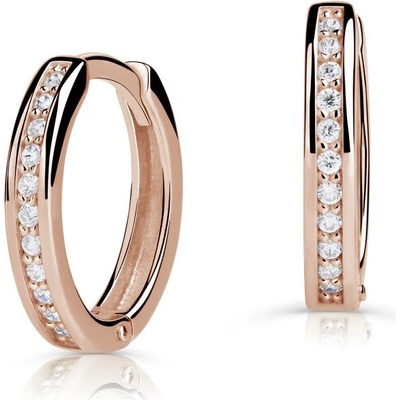 Danfil dětské náušnice kroužky C3344 z bílého zlata s kamínky White – Zboží Mobilmania