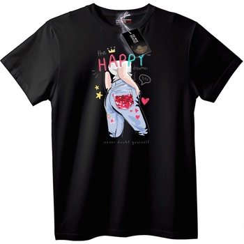 NOONEBRAND Тениска Щастливият Мечтател - L, Black
