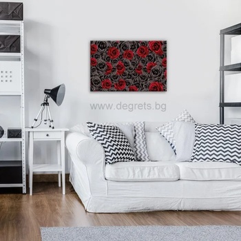 Image 1 of Картина Канава Рози червено - черни 3d