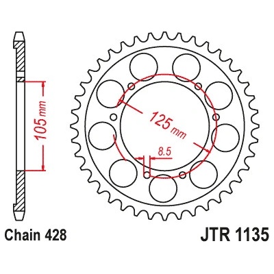 JT Sprockets JTR 1135-62 – Zboží Mobilmania