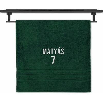 Povlečení Plus osuška pro sportovce se jménem 70 x 140 cm tmavě zelená
