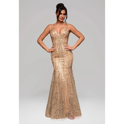 Edoti Evening dress LA-OM-DL krémová