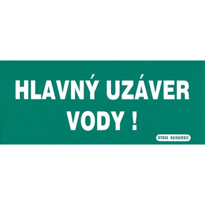 Samolepka Hlavný uzáver vody 210x87mm