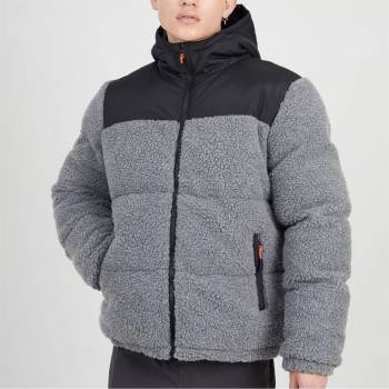 Brave Soul BS Borg Puffer Sn62 - Black/Lt Grey
