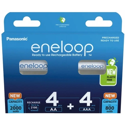 Акумулаторни батерии PANASONIC ENELOOP 4x AA 2000 mAh + 4x AAA 800 mAh 8 szt (BK-3MCDE+4MCDE/8CP)