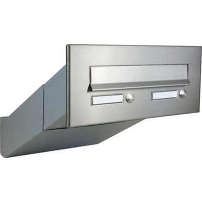 DOLS D-042 ČD-3 - nerezová poštová schránka na zamurovanie, s 2x menovkou a 2x zvončekovým tlačidlom