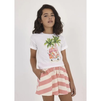 Image 1 of Mayoral Къси раирани панталони за момиче Майорал в розово