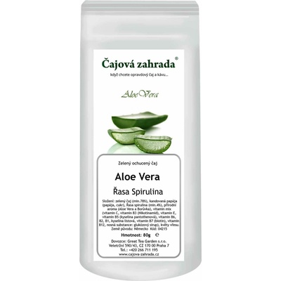 Čajová zahrada Aloe Vera & Řasa Spirulina zelený ochucený čaj 80 g