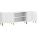 vidaXL ТВ шкаф Бял гланц 150 x 31 x 50 см Инженерна дървесина (894689)