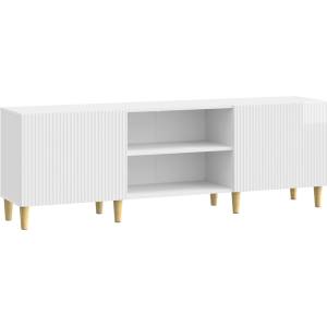 vidaXL ТВ шкаф Бял гланц 150 x 31 x 50 см Инженерна дървесина (894689)
