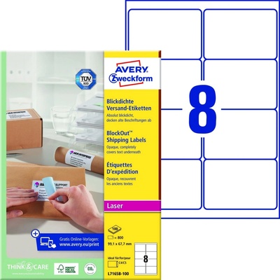 Avery Zweckform 100 listů, A4, bílé L7165-100