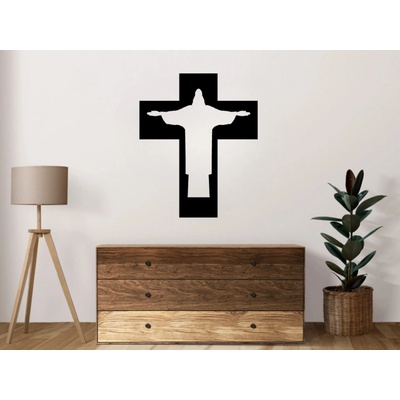 Karls DESIGN Drevený krížik na stenu - Ježiš - 30cm