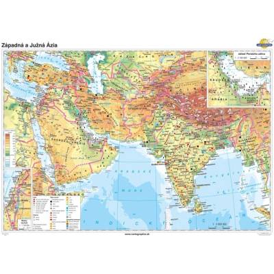 Cartographia Západná a Južná Ázia (140x100 cm – 1:4900000), nástenná, fóliovaná, lištovaná