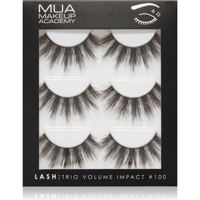 MUA Makeup Academy Lashes Volume Impact umelé mihalnice typ Volume #100 3x2 ks