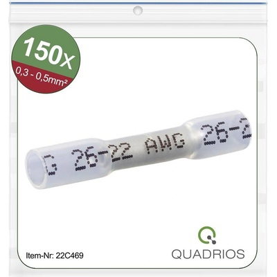 Quadrios 22C469 krimpovacie spojka so zmršťovacou bužírkou 0.3 mm² 0.5 mm² úplne izolované biela 1 sada