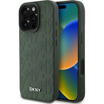 DKNY PU кожа с мрежест десен Magsafe заден капак за iPhone 16 Pro Green DKNY | Lilav | МЪЖЕ | UNI