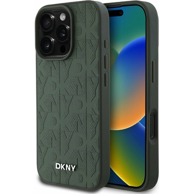 DKNY PU кожа с мрежест десен Magsafe заден капак за iPhone 16 Pro Green DKNY | Lilav | МЪЖЕ | UNI