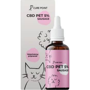 Cure Point CBD PET 5% olej pre psov a mačky s príchuťou klobásy 10 ml