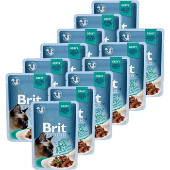 Brit Капсула BRIT Premium Cat Delicate Fillets in Gravy with Beef 12 x 85 г
