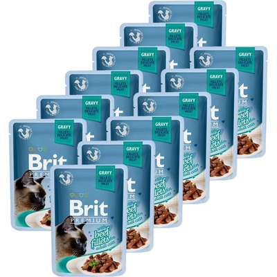 Brit Капсула BRIT Premium Cat Delicate Fillets in Gravy with Beef 12 x 85 г