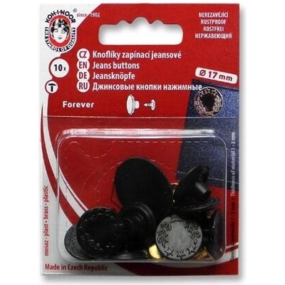 Knoflík riflový FOREVER vel. 7 (17mm) varianta černý nikl