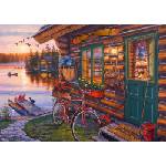 Schmidt Spiele - Puzzle Bush: Lakeside hut with bike - 1 000 piese