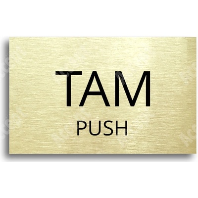 ACCEPT Tabulka SEM - TAM - typ 34 (80 x 50 mm) - zlatá tabulka - černý tisk bez rámečku
