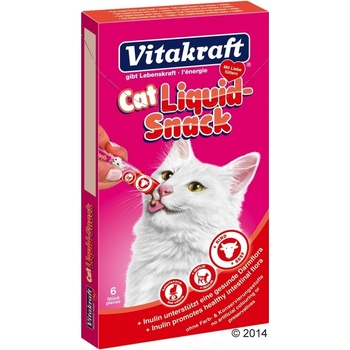 Vitakraft Cat Liquid Snack hovězí & inulinem 6 x 15 g