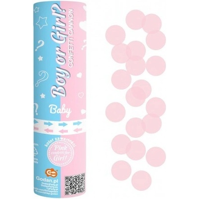 Godan Vystrelovacie konfety ružové krúžky 15 cm