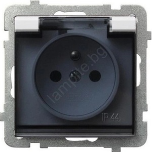 OSPEL - Външен контакт за дома без рамка 230V SONATA IP44 бял/черен (OE0043)