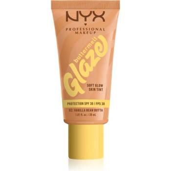 NYX Cosmetics Buttermelt Glaze озаряващ тониращ флуид SPF 30 цвят 02 Vanilla Bean Butta 30ml
