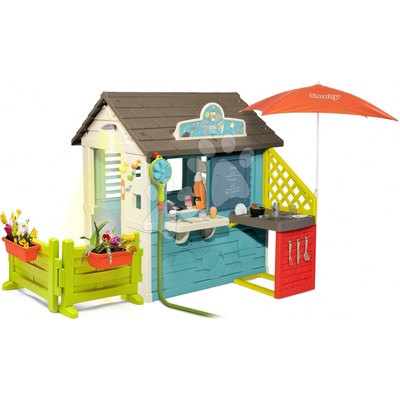 Smoby Domeček s obchodem Sweety Corner Playhouse a kuchyňka na zahrádce se sprchou – Hledejceny.cz