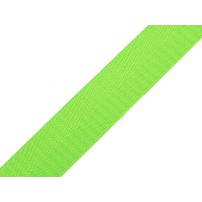 Hladký oboustranný popruh s leskem šíře 25 mm Varianta: 9 zelená neon, Balení: 1 m