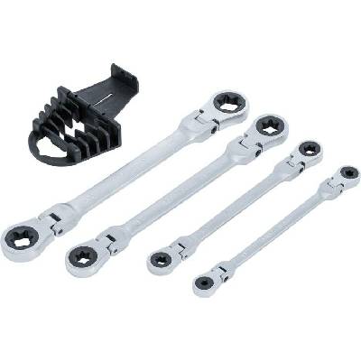 BGS technic Očkové ráčnové klíče E-TORX E6-E24, s kloubem, sada 4 díly - BGS 71028