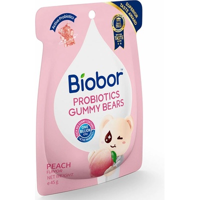 Biobor Probiotics Gummy Bears broskyňová príchuť 45 g