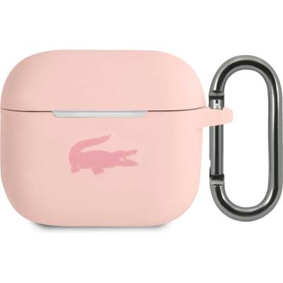 Lacoste Liquid Silicone лъскава калъфка с лого за AirPods 3 розова (LCA3SI)