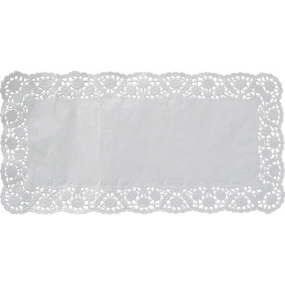UNIPAP Dekorativní krajka (PAP) hranatá bílá 40 x 20 cm 100 ks