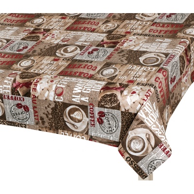 Bellatex Ubrus EMA Káva hnědá červená 100x100cm – Sleviste.cz