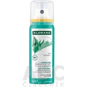 Klorane Kopřiva suchý šampon na mastné vlasy 50 ml
