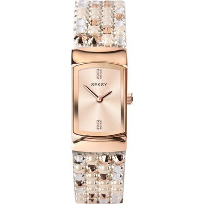 Sekonda Дамски часовник Seksy Iridescent Pink Slim Swarovski Crystals - S-2952.37 (S-2952.37)